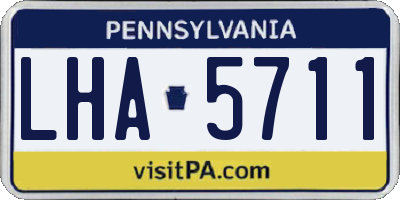 PA license plate LHA5711