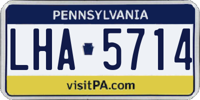 PA license plate LHA5714