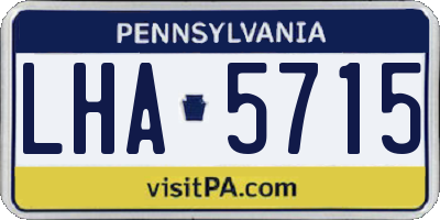 PA license plate LHA5715