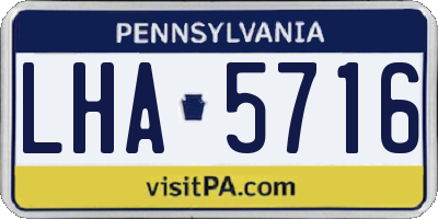PA license plate LHA5716