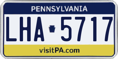PA license plate LHA5717