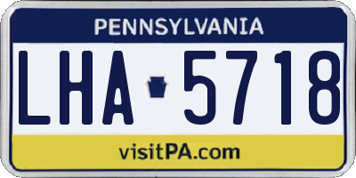 PA license plate LHA5718