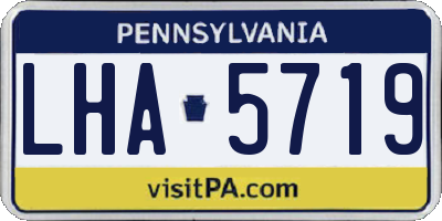 PA license plate LHA5719