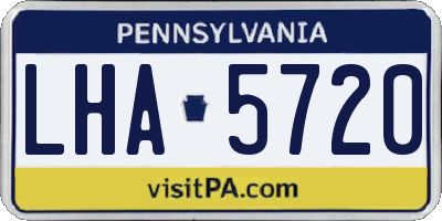 PA license plate LHA5720