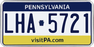 PA license plate LHA5721