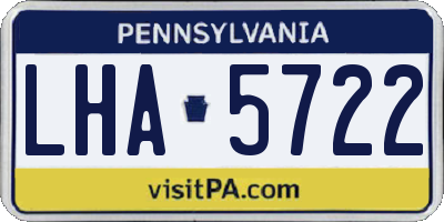 PA license plate LHA5722