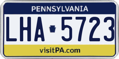 PA license plate LHA5723