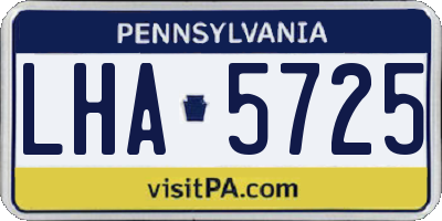 PA license plate LHA5725