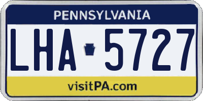 PA license plate LHA5727