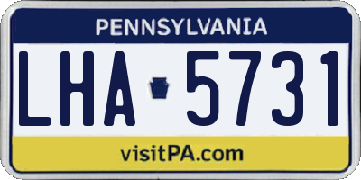 PA license plate LHA5731