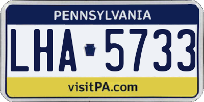 PA license plate LHA5733