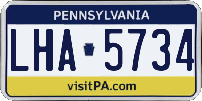 PA license plate LHA5734