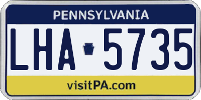 PA license plate LHA5735