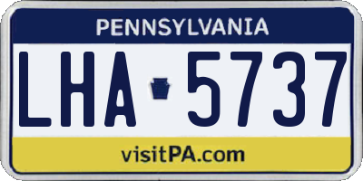 PA license plate LHA5737