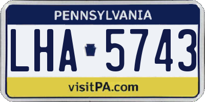 PA license plate LHA5743