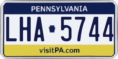 PA license plate LHA5744