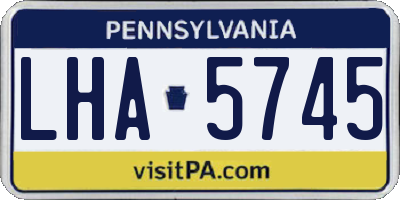 PA license plate LHA5745