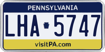 PA license plate LHA5747