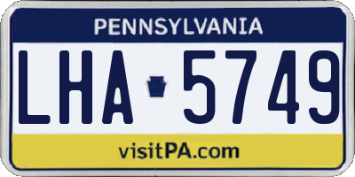 PA license plate LHA5749