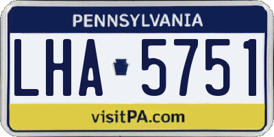 PA license plate LHA5751