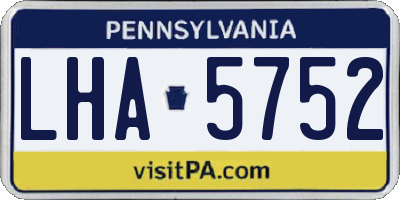 PA license plate LHA5752