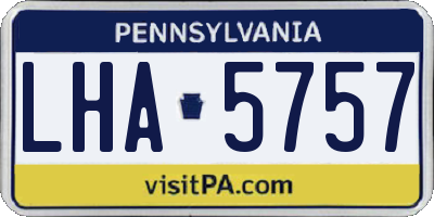 PA license plate LHA5757