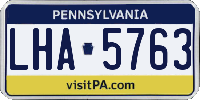 PA license plate LHA5763