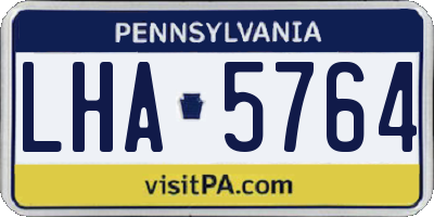 PA license plate LHA5764