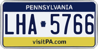 PA license plate LHA5766