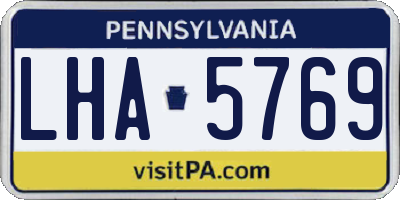 PA license plate LHA5769