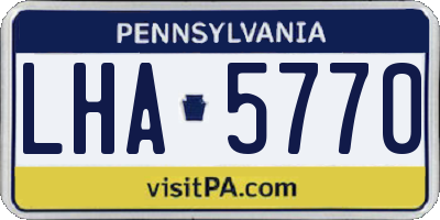 PA license plate LHA5770
