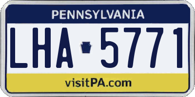 PA license plate LHA5771