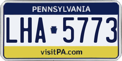 PA license plate LHA5773