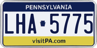 PA license plate LHA5775