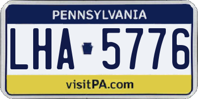 PA license plate LHA5776