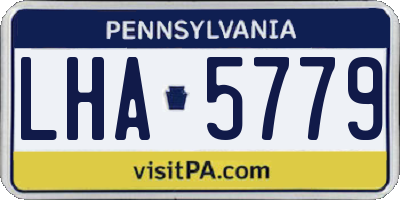 PA license plate LHA5779