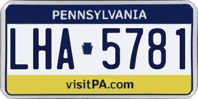 PA license plate LHA5781