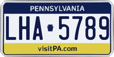 PA license plate LHA5789