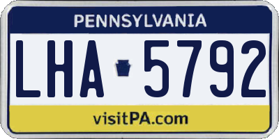 PA license plate LHA5792