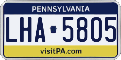 PA license plate LHA5805