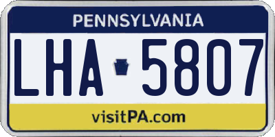 PA license plate LHA5807