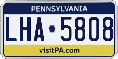 PA license plate LHA5808