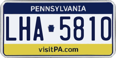 PA license plate LHA5810