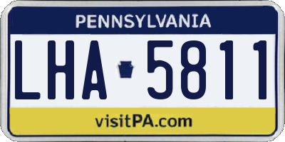 PA license plate LHA5811