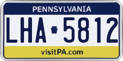 PA license plate LHA5812