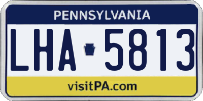 PA license plate LHA5813
