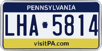 PA license plate LHA5814