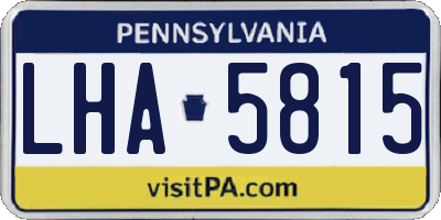 PA license plate LHA5815