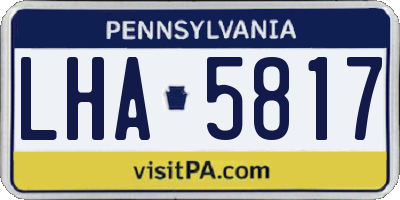 PA license plate LHA5817