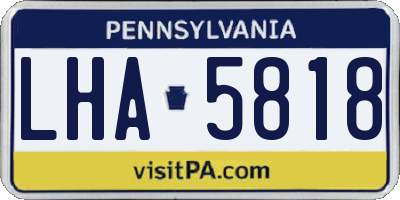 PA license plate LHA5818